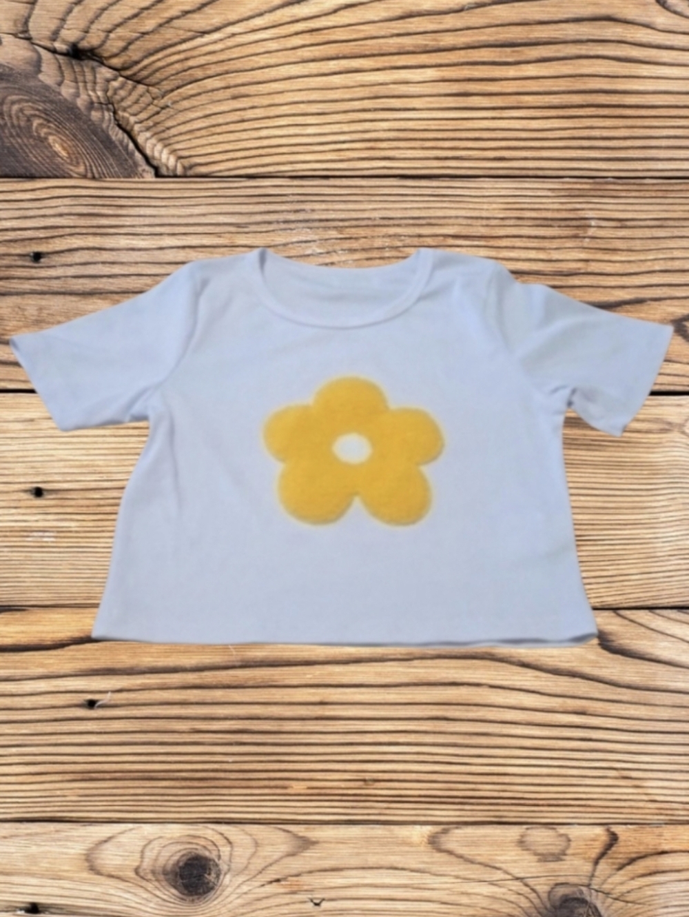 LIL GIRL'S SHEIN PUFF FLOWER CROP TOP